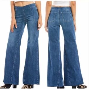 Free People We The Free Drapey Bell Bottom Jean Blue Stretch Flare Denim Size 29